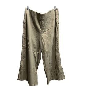 Spanx Tuscan Olive Stretch Twill Wide Leg Women's Pants Size 3X